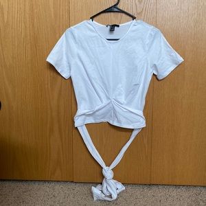 Forever 21 White T-shirt with tie
